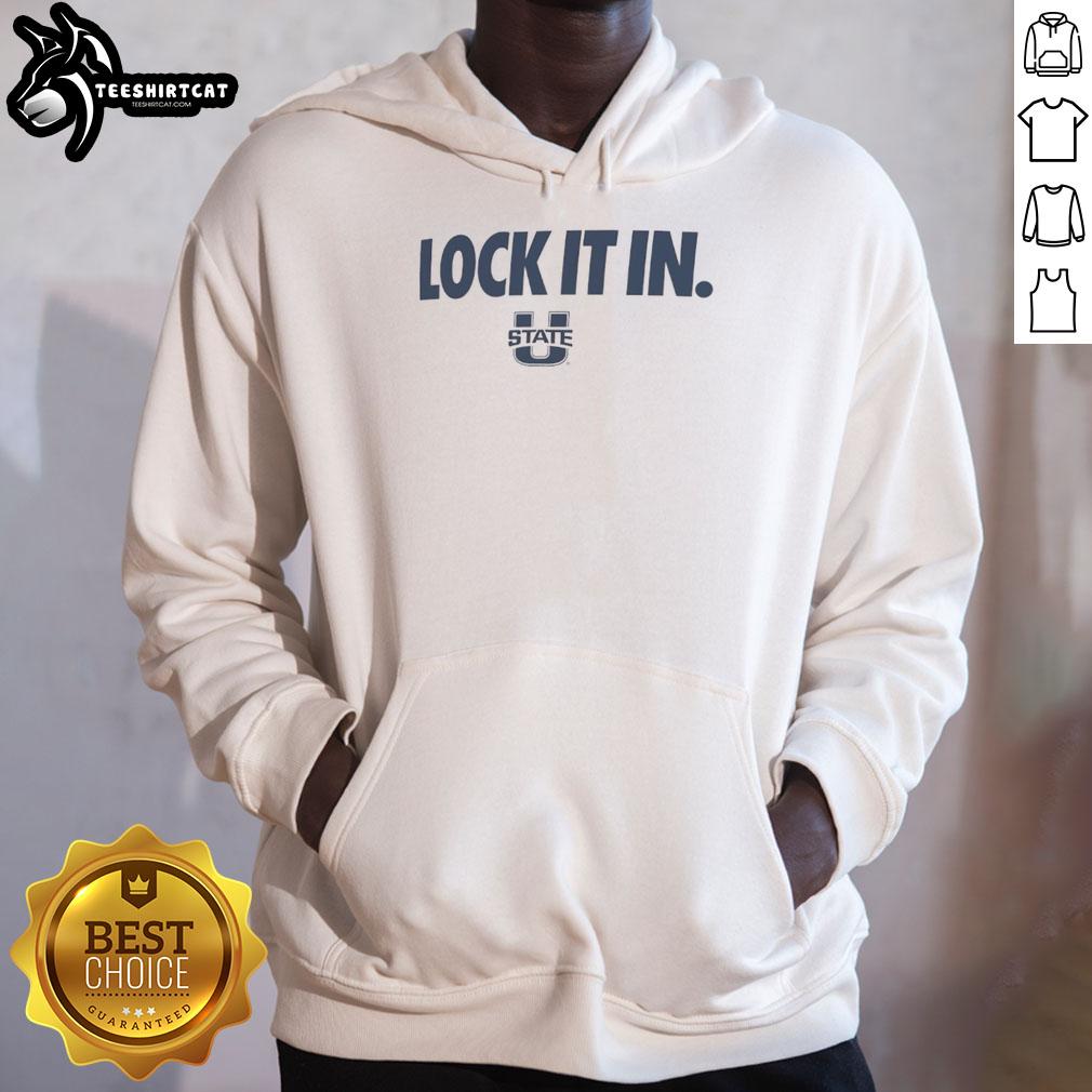 Official Utah State Aggies 2026 Lock It In Hoodie in blue with logo, perfect for fans and stylish comfort.