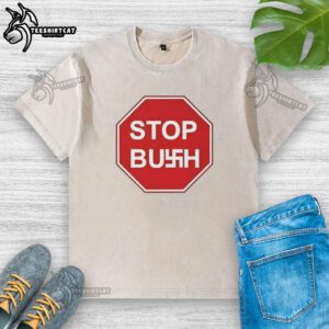 Original Diego Maradona Stop Bush Logo washed t-shirt featuring iconic design and vibrant colors for sports fans.