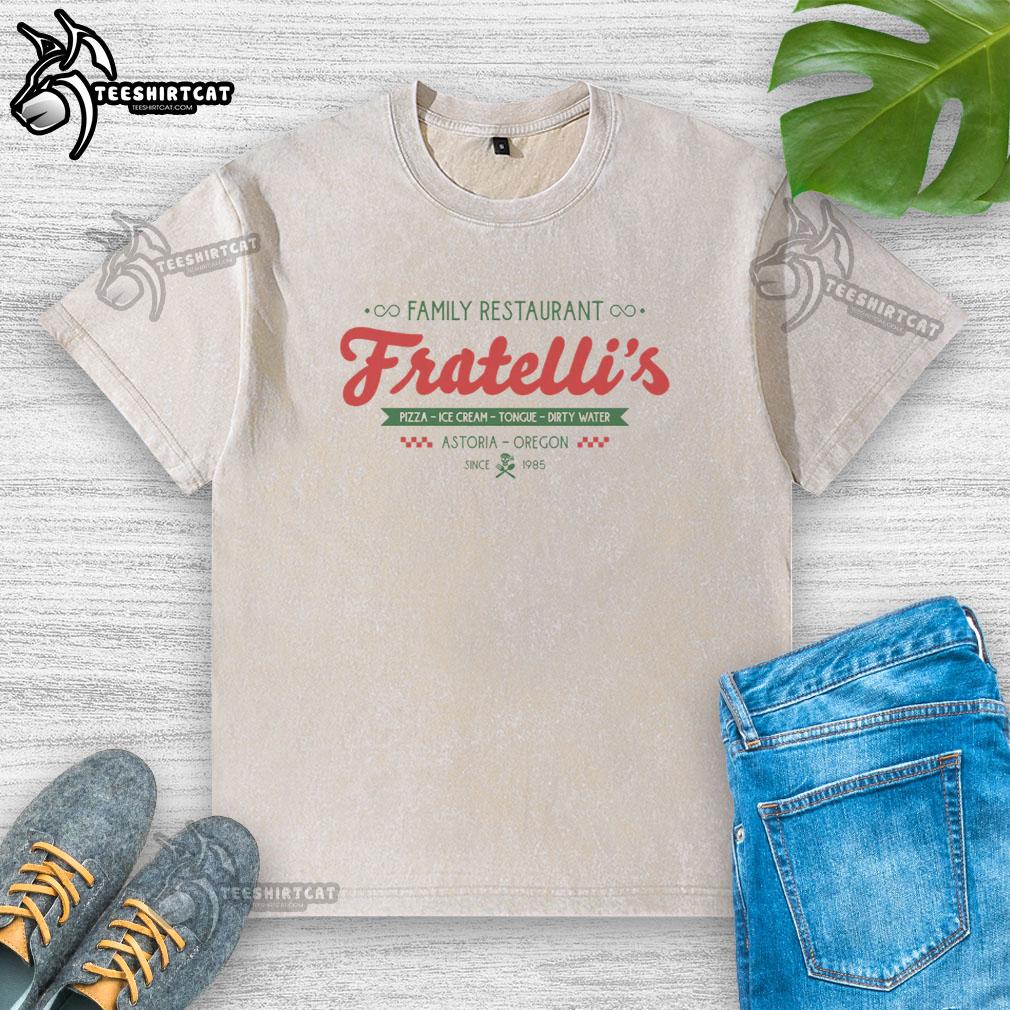 Original Fratellis Family Restaurant washed t-shirt in casual style, perfect for fans of the beloved eatery.