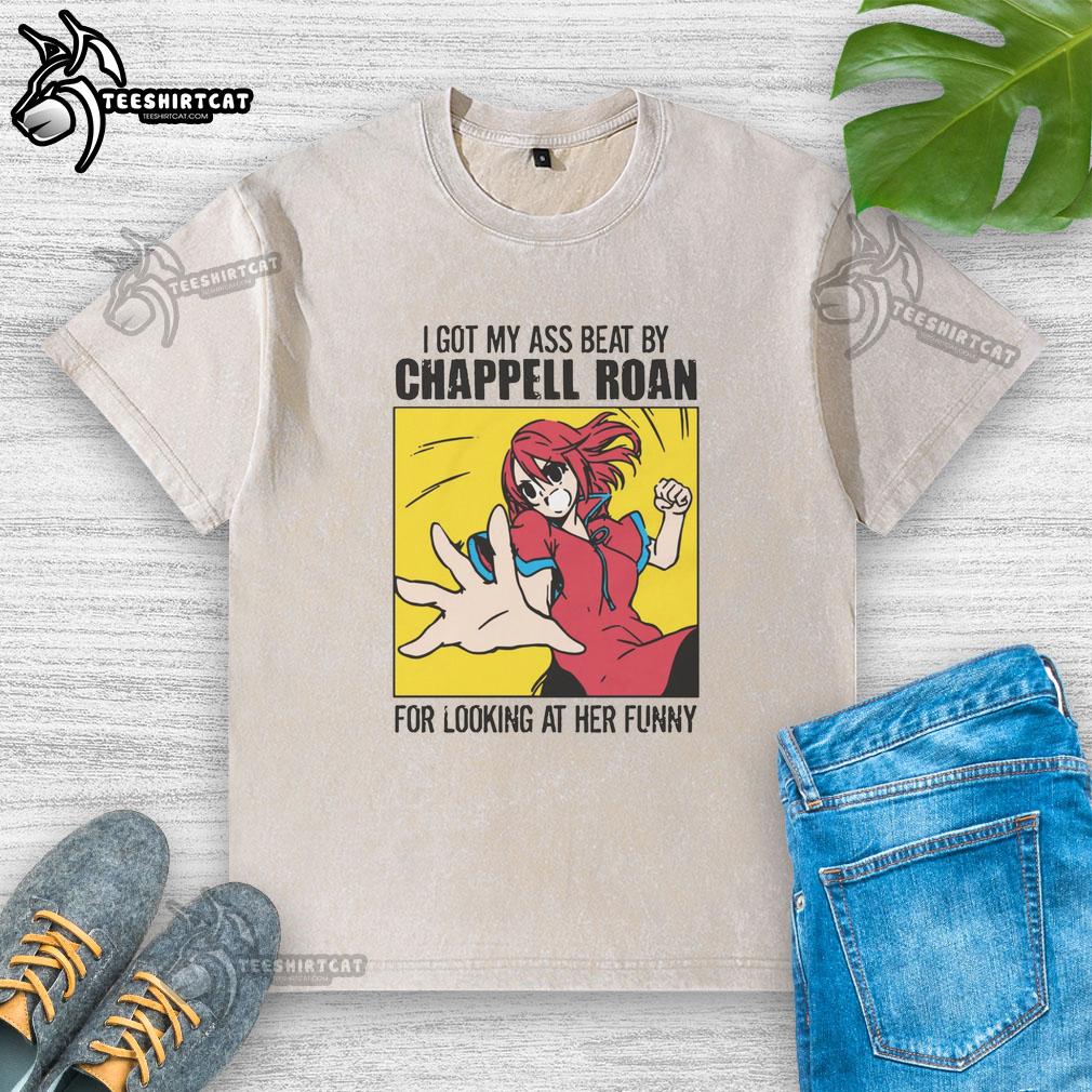 Washed T-shirt featuring 'I Got My Ass Beat By A Singer For Looking At Her Funny' design, perfect for music lovers and humor fans.