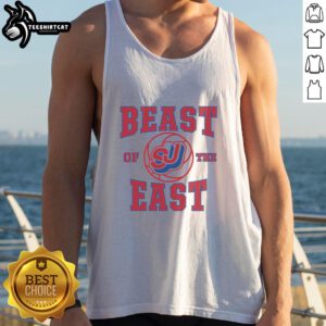 Vintage St. Johns Basketball Beast of the East tank top showcasing classic design and vibrant team colors.
