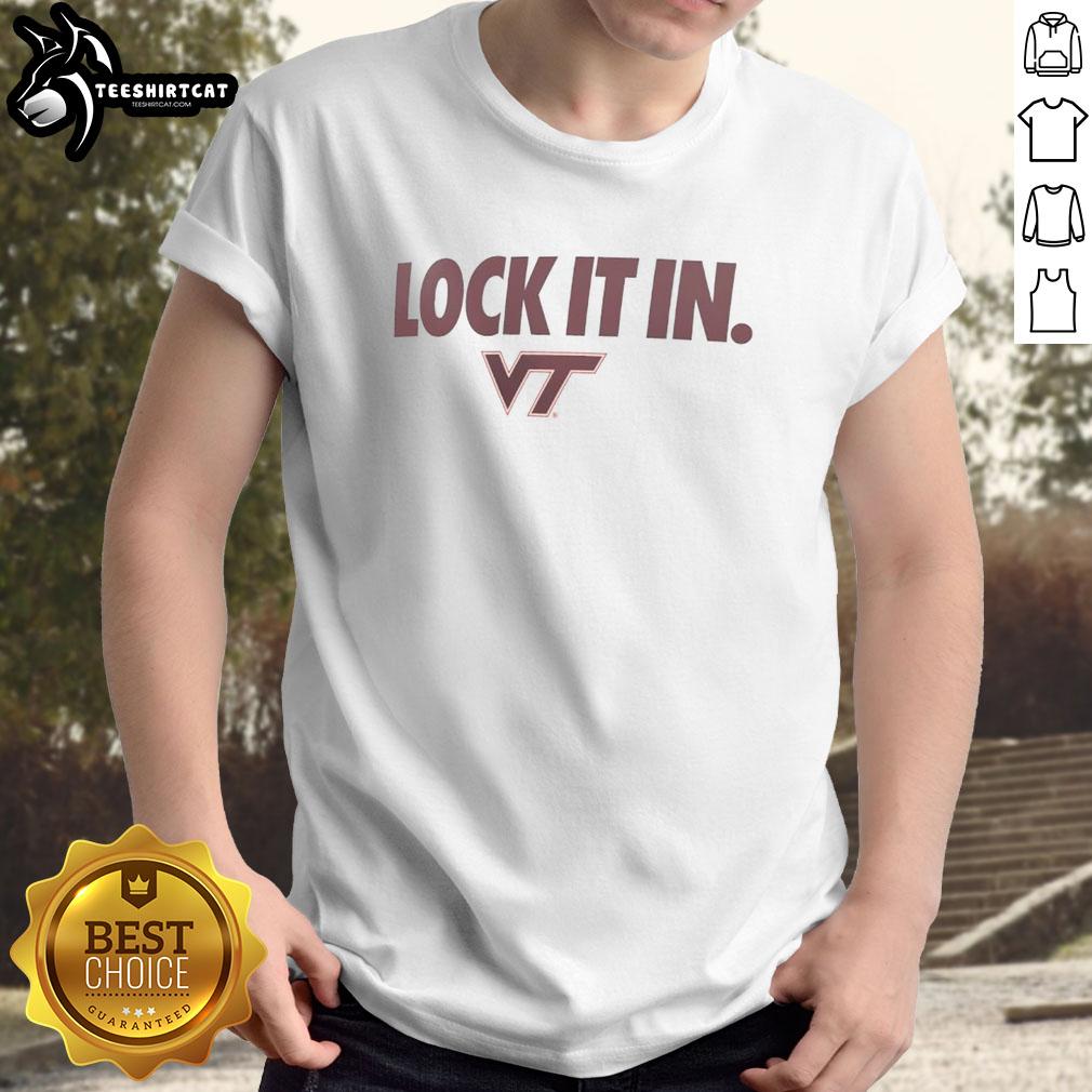 Alt Text: Original Virginia Tech Hokies 2026 Lock It In T-Shirt featuring the iconic VT logo and a vibrant design for fans.