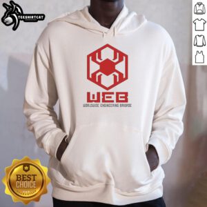 Original Web Worldwide Engineering Brigade Hoodie in navy blue, featuring a logo and a comfortable, stylish design.