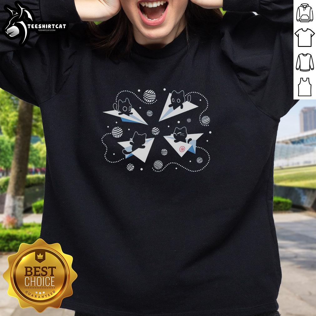 Premium Cats Pawperplane Tours Sweatshirt featuring a stylish design for cat lovers and travel enthusiasts.