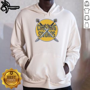 Premium Crossing Swords Podcast logo hoodie featuring a bold design and vibrant colors, perfect for fans of the show.
