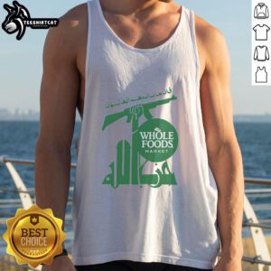 Premium Hezbollah Whole Foods Market tank top featuring bold graphics and a comfortable fit, perfect for casual wear.