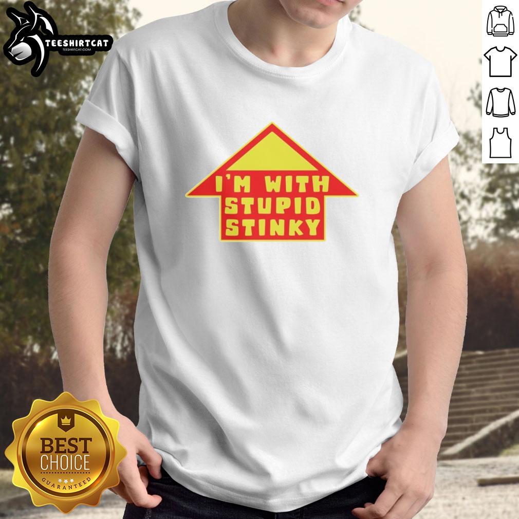 Alt Text: Premium I'm With Stupid Stinky T-Shirt featuring a humorous design, perfect for casual wear and fun gifts.
