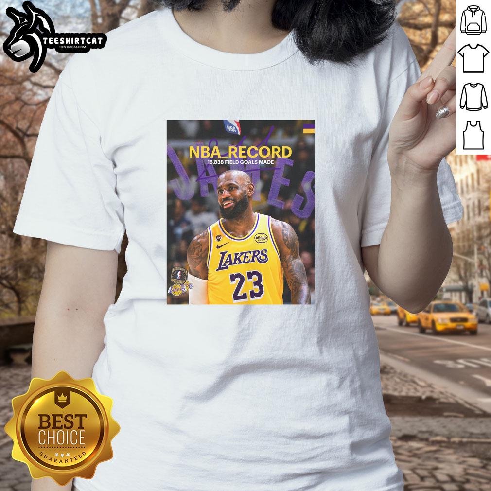 Alt Text: Premium King James LeBron James poster celebrating his record of 15,838 field goals made in NBA history.