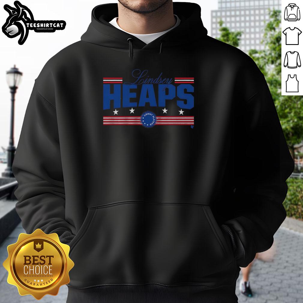 Alt Text: Premium Lindsey Heaps Stars and Stripes Hoodie featuring a stylish design with vibrant colors and a comfortable fit.