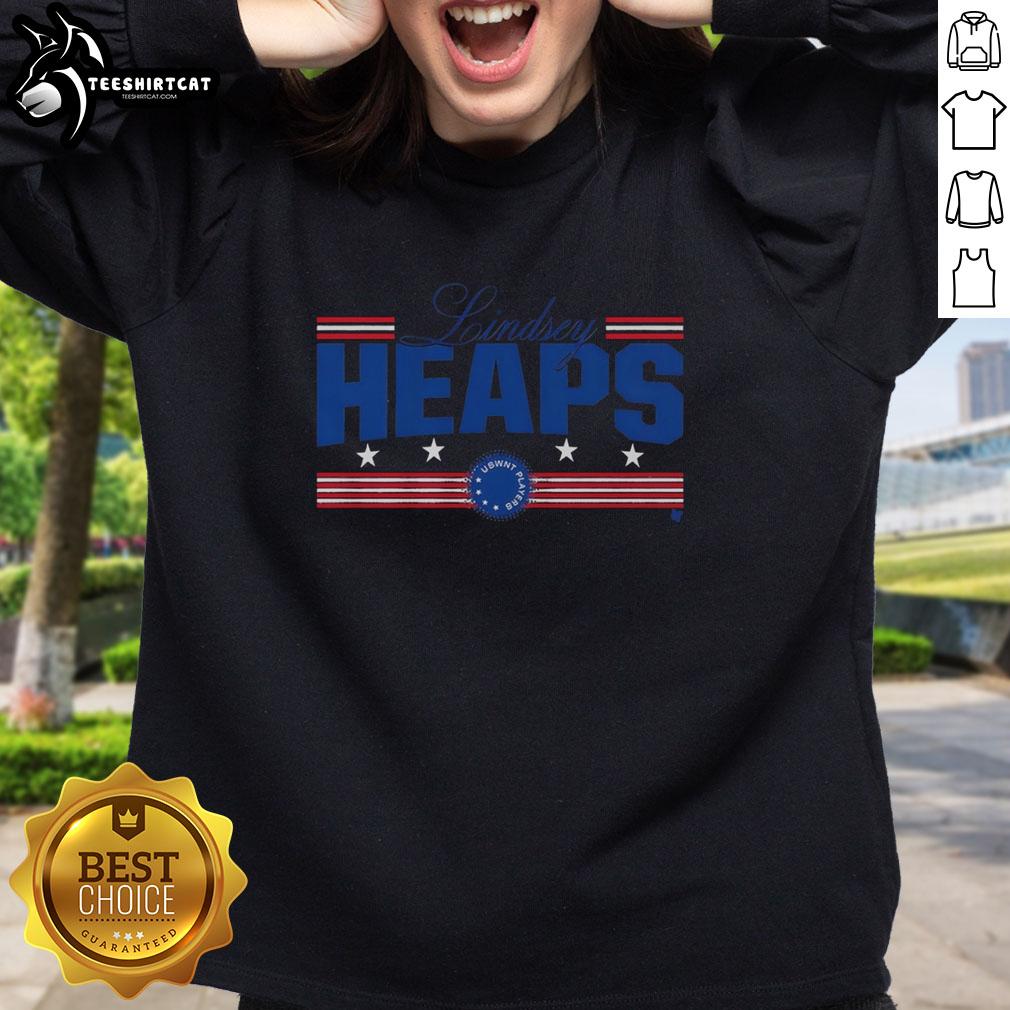 Premium Lindsey Heaps Stars and Stripes Sweatshirt featuring a stylish American flag design, perfect for casual wear.