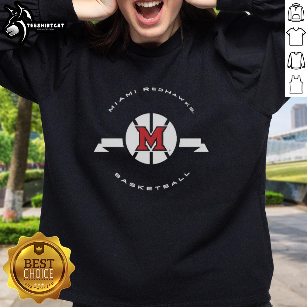 Alt Text: Premium Miami Redhawks Basketball Classic Circle Logo Sweatshirt featuring a vibrant logo on a cozy fabric.