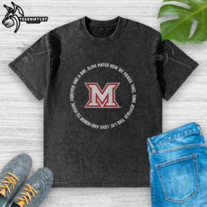 Premium Miami Redhawks basketball fight song lyrics washed t-shirt featuring vibrant team colors and stylish design.