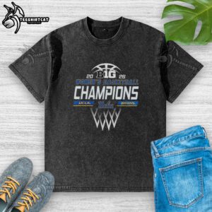 Premium UCLA Bruins Women's Basketball NCAA 2026 Big Ten Logo Washed T-Shirt, featuring a stylish design for fans.
