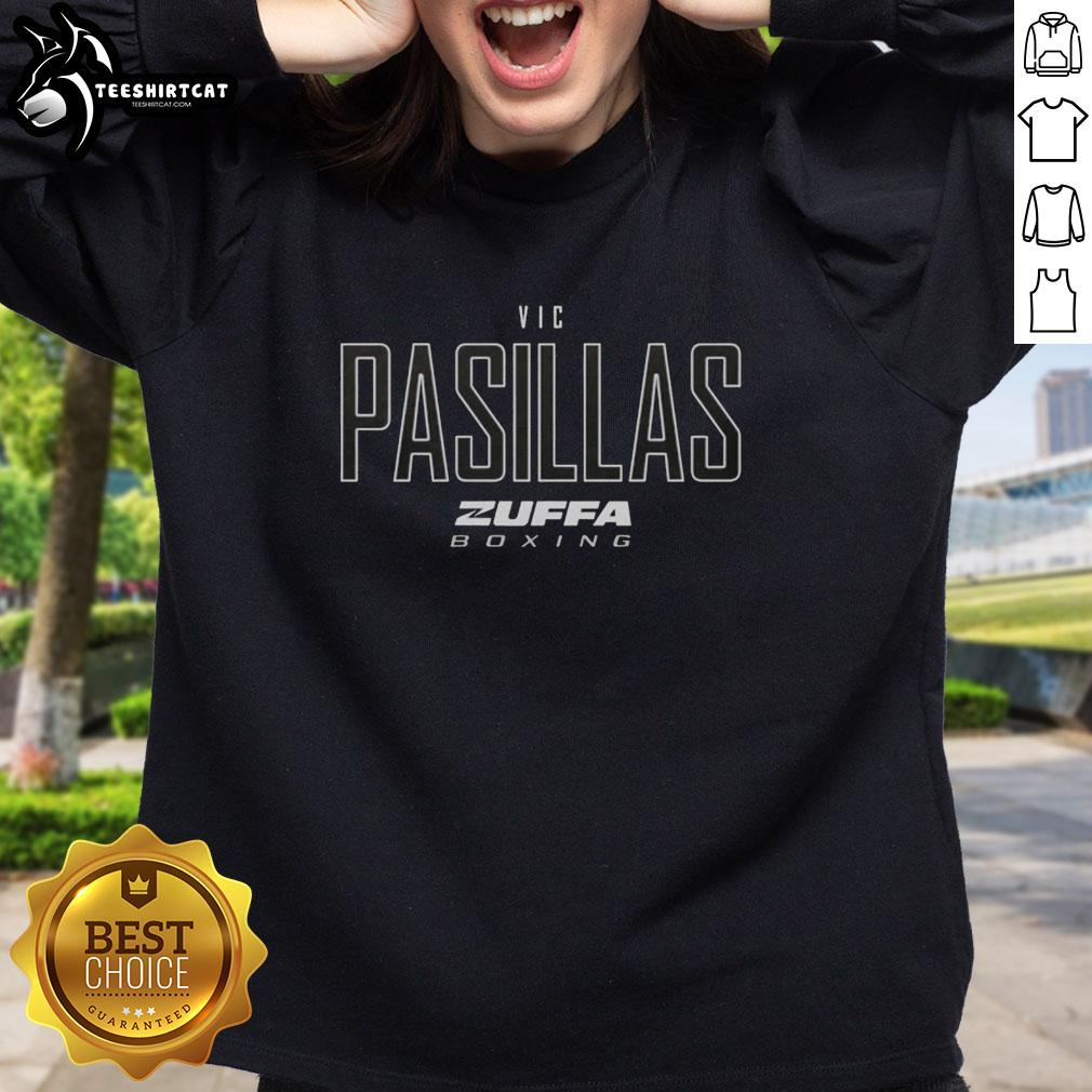 Premium Vic Pasillas Zuffa Boxing Elite Sweatshirt in black, featuring a stylish design for boxing enthusiasts.
