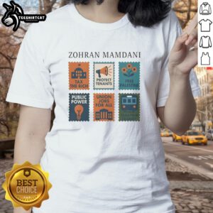 Premium Zohran Mamdani Tax the Rich Ladies Tee featuring bold graphic design on a stylish, comfortable fit.