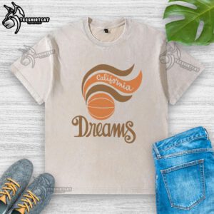 Pretty California Dreams washed t-shirt in soft fabric, featuring a stylish graphic design, perfect for casual wear.