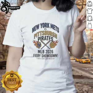 2026 MLB schedule featuring New York Mets vs. Pittsburgh Pirates on a stylish ladies tee design.