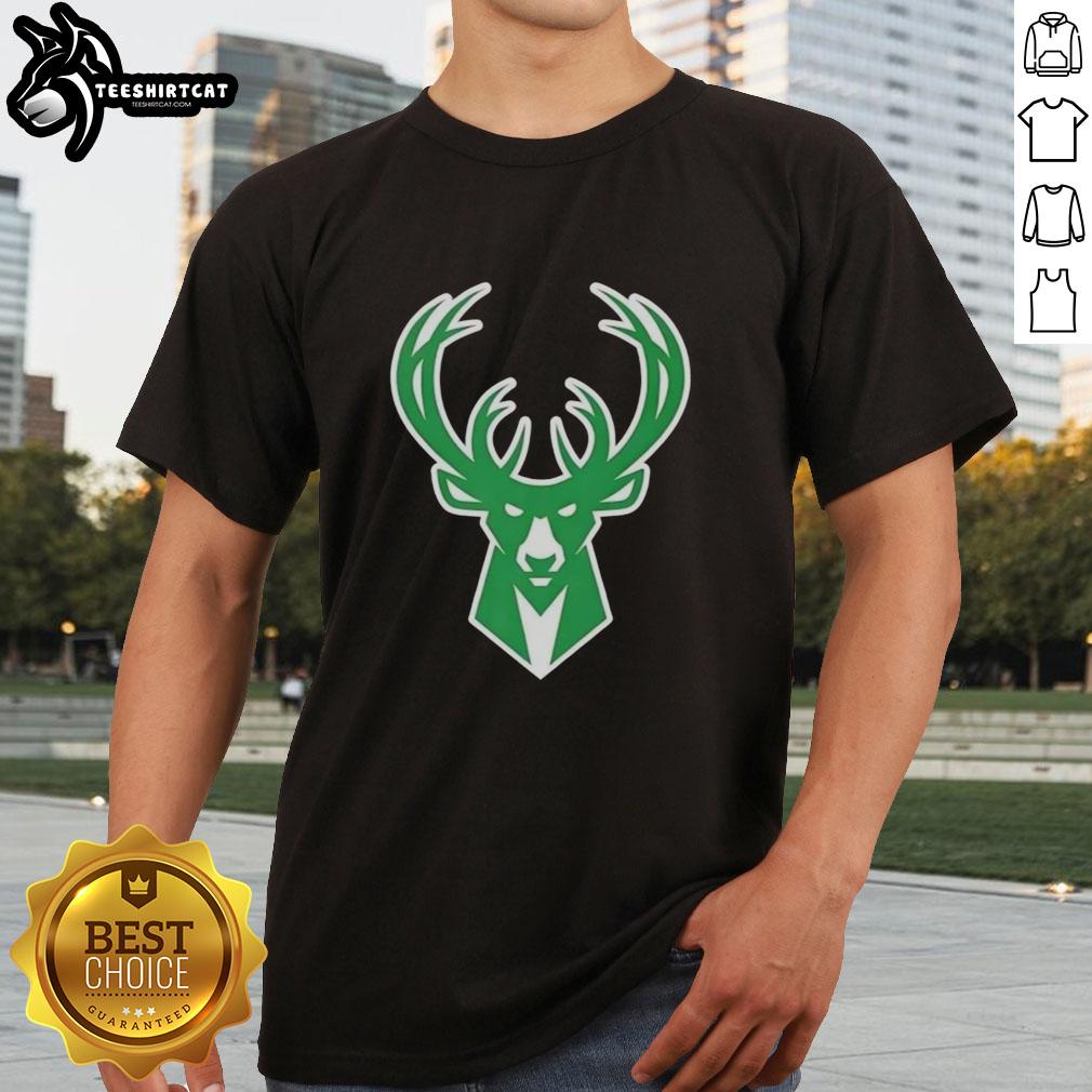 Top Milwaukee Bucks White Logo Patrick's Day T-Shirt featuring vibrant team logo and festive green accents.
