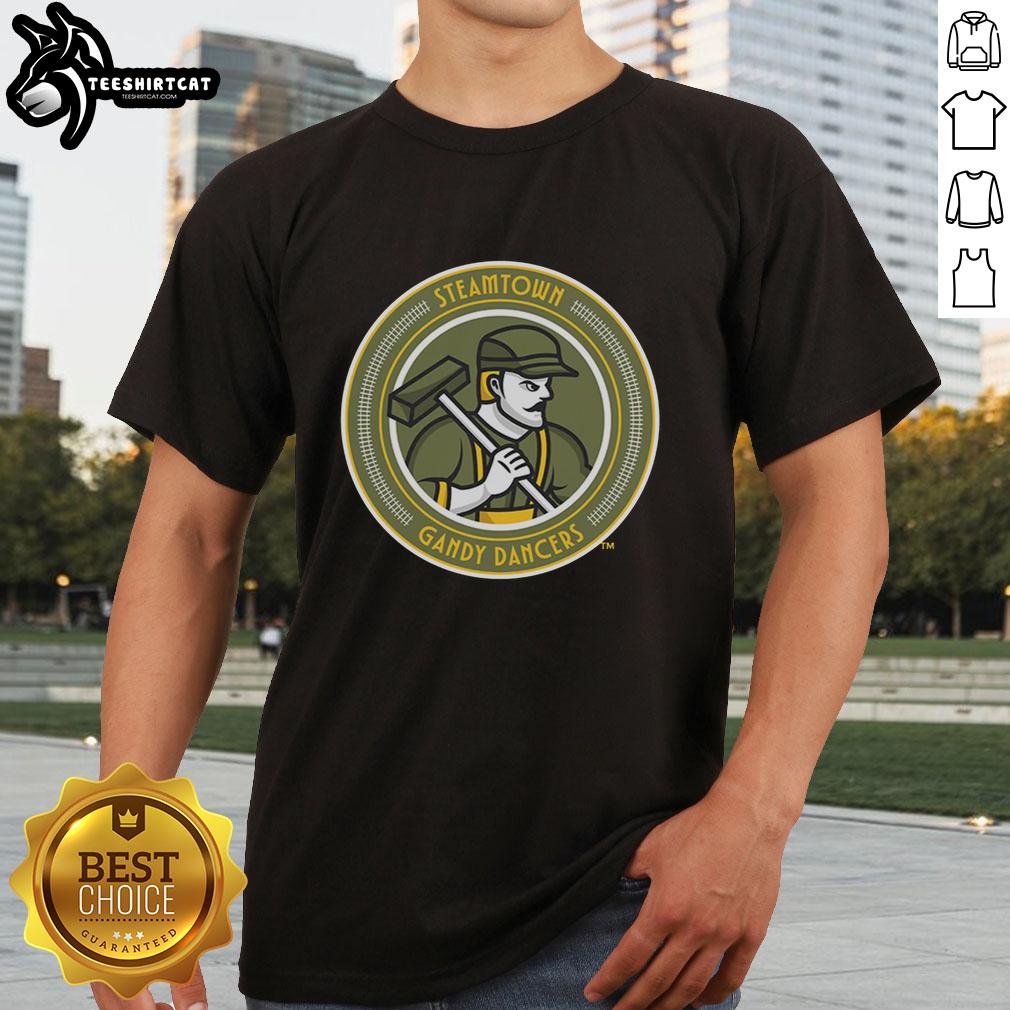 Alt Text: Awesome Steamtown Gandy Dancers T-Shirt featuring vibrant graphics and a comfortable fit for fans of railroading.
