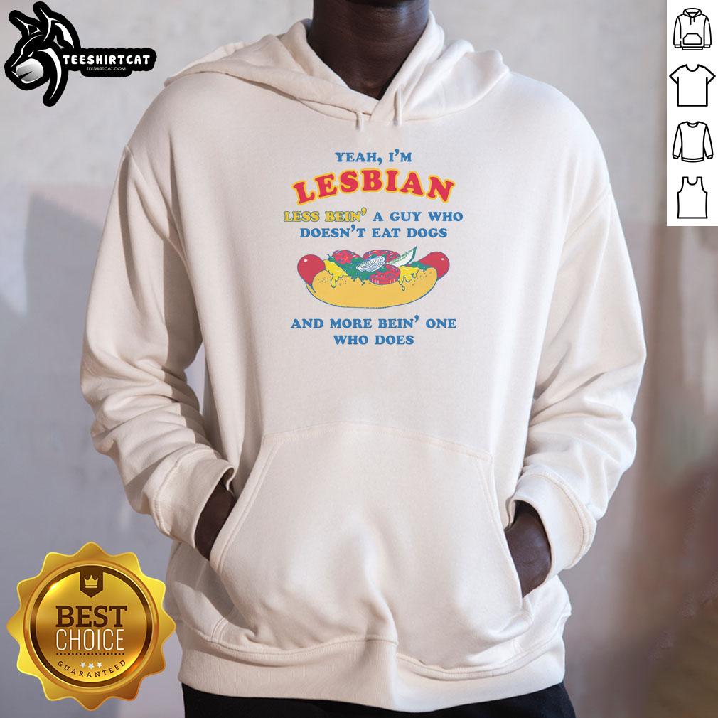 Funny hoodie with 'Yeah, I'm Lesbian' slogan, promoting love and inclusivity while humorously addressing stereotypes.