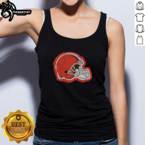 Alt Text: GooCleveland Browns Rivet Logo Tank Top featuring a stylish design perfect for fans of the Cleveland Browns.