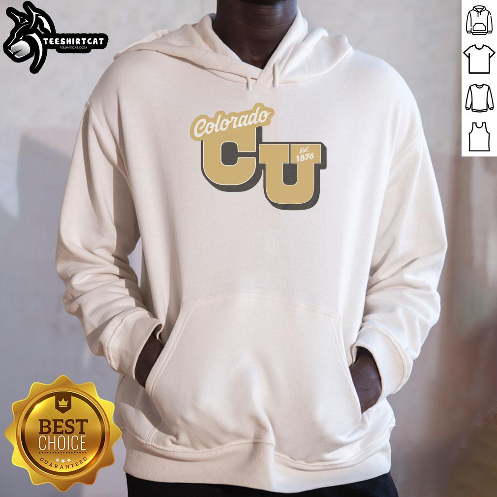 Good Colorado Est 1876 Old Gold Hoodie featuring a vintage design, perfect for fans of Colorado style and heritage.