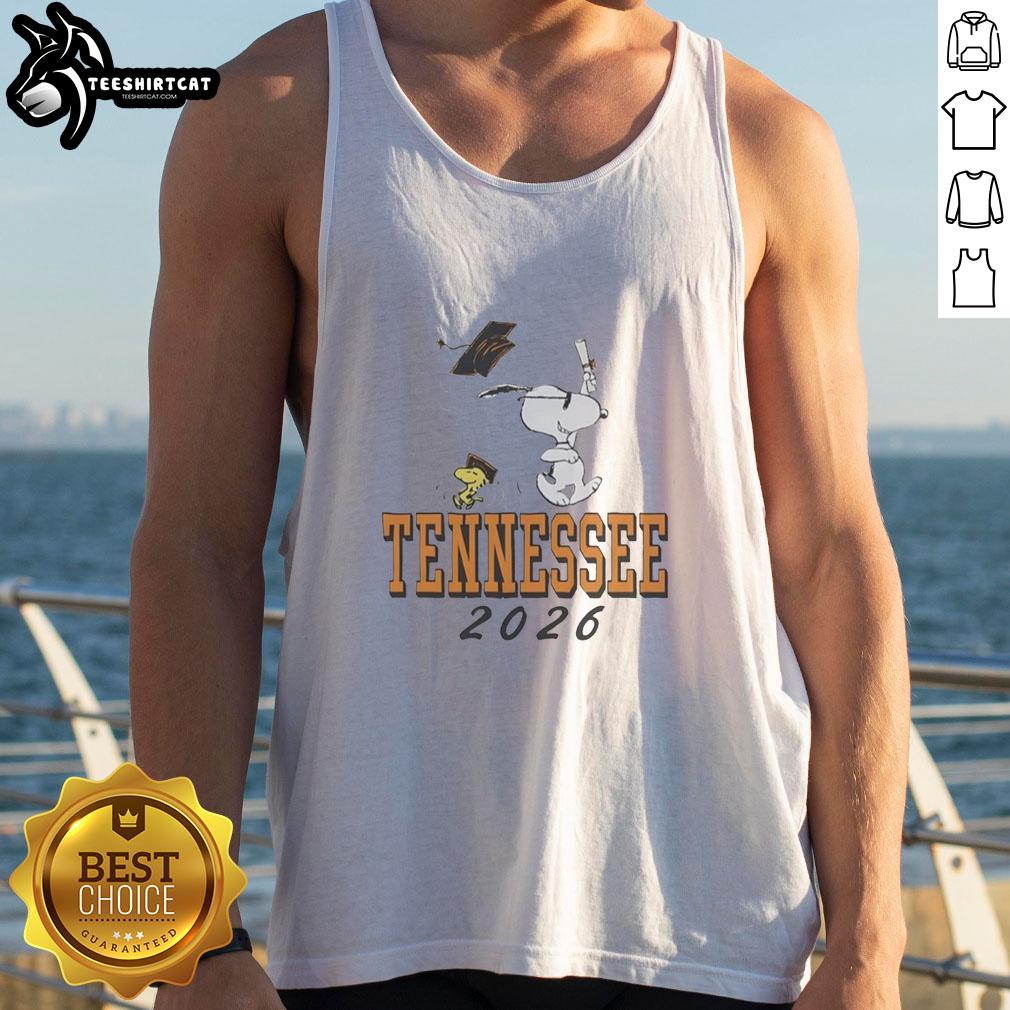 Good Snoopy and Woodstock cartoon tank top for University of Tennessee Graduation 2026, perfect for celebrating achievements.