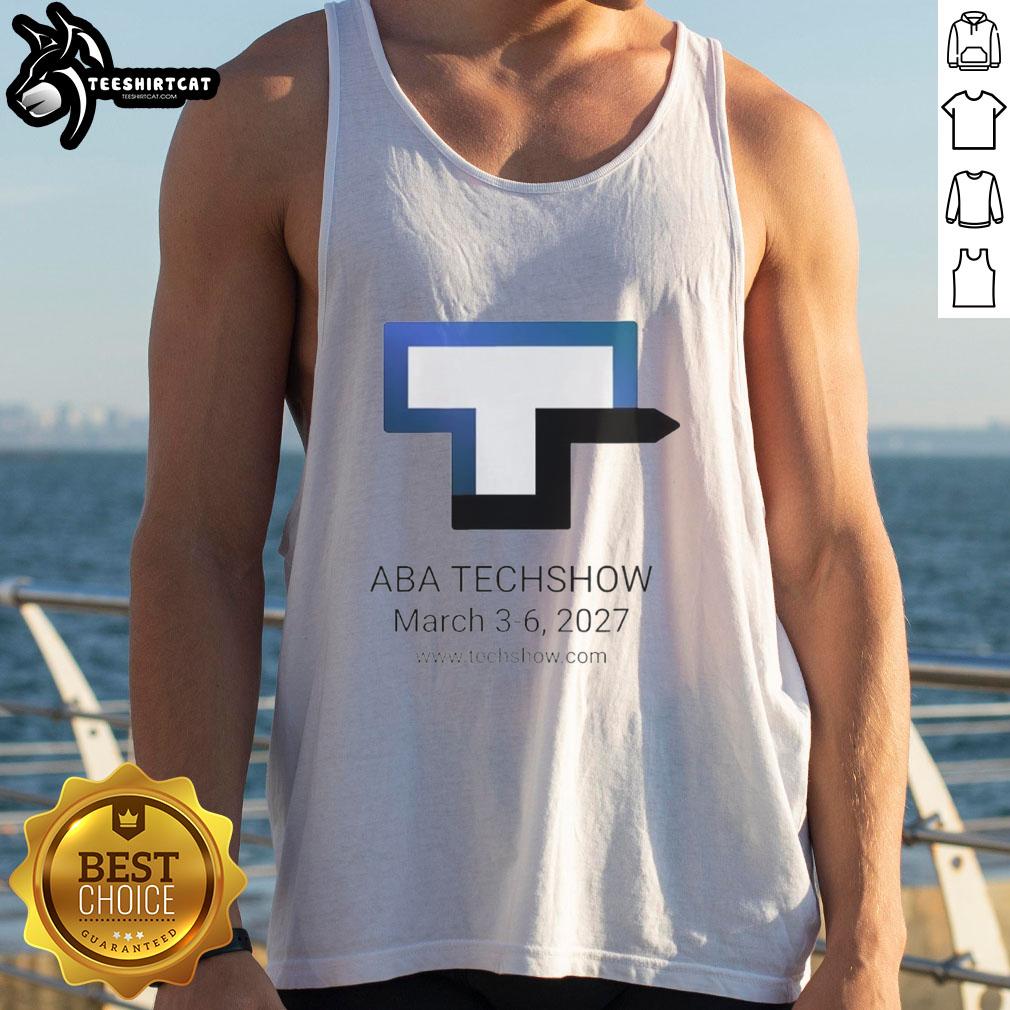 Good-Techshow 2027 tank top design featuring bold text and vibrant colors, perfect for tech enthusiasts and event attendees.