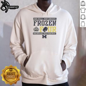 Hot Michigan Wolverines 2026 Men's Ice Hockey Frozen Four Bound Hoodie featuring team colors and logo.