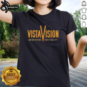 Hot Vistavision Motion Picture High Fidelity Ladies Tee featuring vibrant graphic design and comfortable fit.