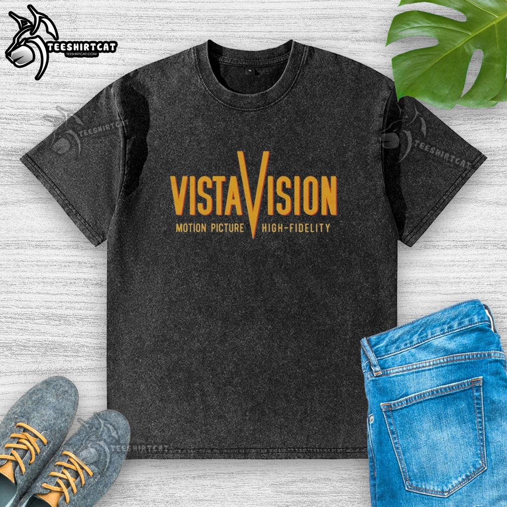 Hot Vistavision motion picture high fidelity washed t-shirt featuring vibrant graphics and soft fabric for ultimate comfort.