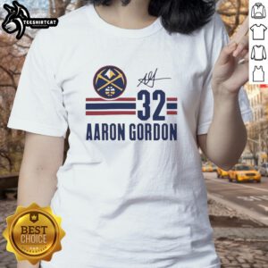 Nice Aaron Gordon Denver Nuggets signature name and number ladies tee showcasing team spirit and style.