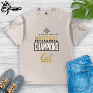 2026 NC Women's Water Polo National Champions t-shirt featuring California Golden Bears design in a washed style.