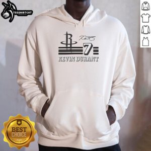 Alt Text: Kevin Durant Houston Rockets signature name and number hoodie featuring vibrant team colors and stylish design