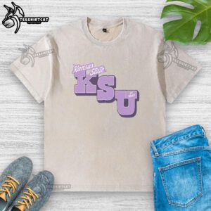 Nice Ksu Est 1863 Lavender Tee - Soft washed t-shirt featuring a vintage design, perfect for casual wear.