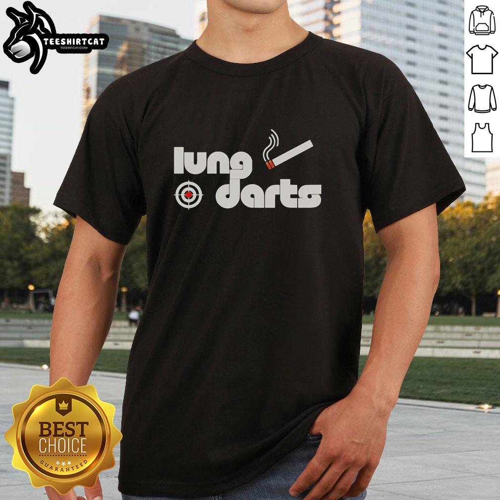 Alt Text: Nice Lung Darts Logo T-Shirt featuring a bold lung darts graphic on a stylish tee for darts enthusiasts.