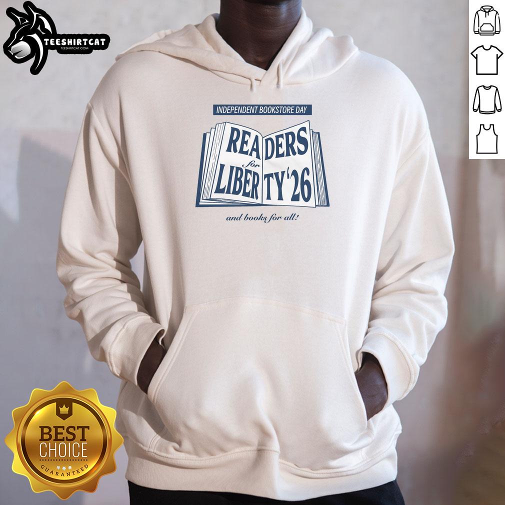 Nice Readers for Liberty and Books for All hoodie featuring a stylish design promoting literacy and freedom.