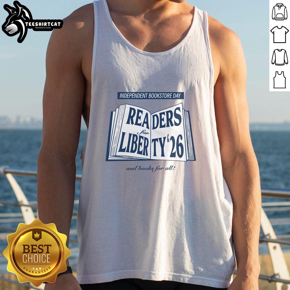Alt Text: Nice Readers for Liberty and Books for All tank top featuring a stylish design promoting literacy and freedom.