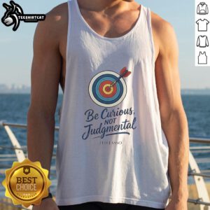 Nice Ted Lasso Be Curious Not Judgmental tank top design in vibrant colors, perfect for fans of the show and positive vibes.