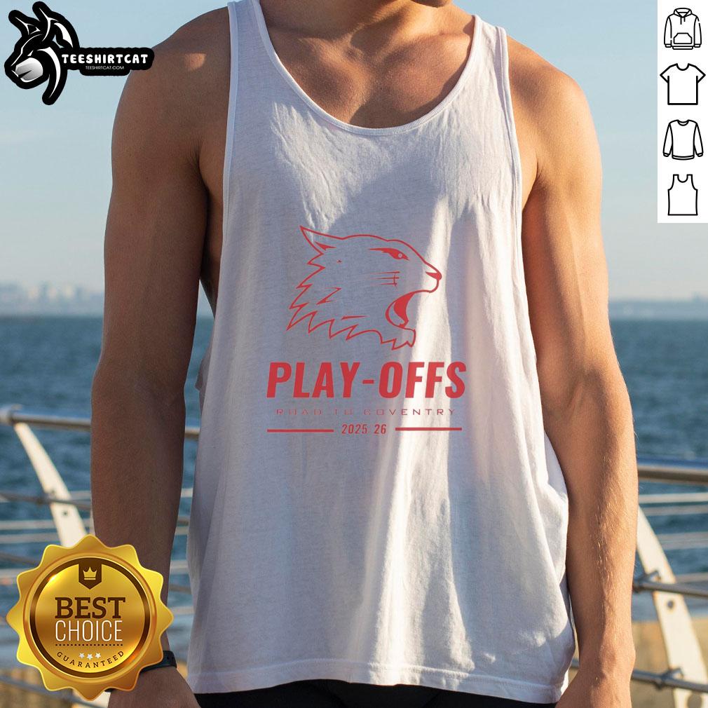 Nice The Bespoke Guardians Swindon Wildcats Play-Offs Road to Coventry tank top showcased in vibrant design.