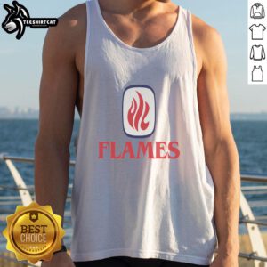1980s vintage Nice UIC Flames logo on a stylish tank top showcasing retro sports fashion.