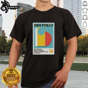 Official Ben Folds Raleigh NC May 30 2026 event poster on a stylish t-shirt showcasing concert details and design.