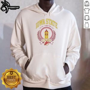 Iowa State Campanile hoodie featuring 'Ash Every Yard' design, perfect for ISU fans and stylish comfort.