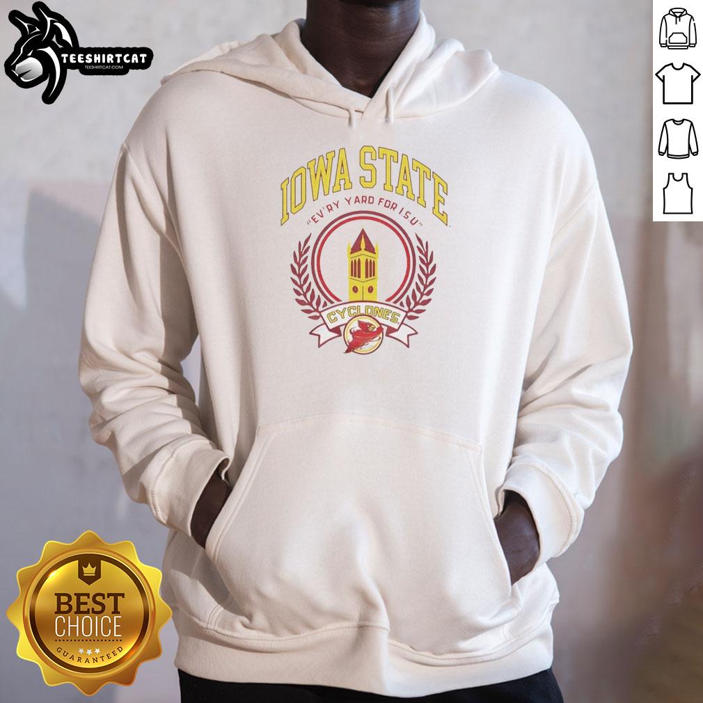 Iowa State Campanile hoodie featuring 'Ash Every Yard' design, perfect for ISU fans and stylish comfort.