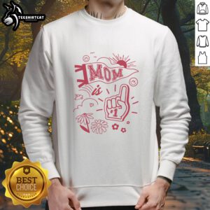 Collage sweatshirt featuring 'Official Mom Is 1' design, perfect for celebrating a child's first birthday in style.