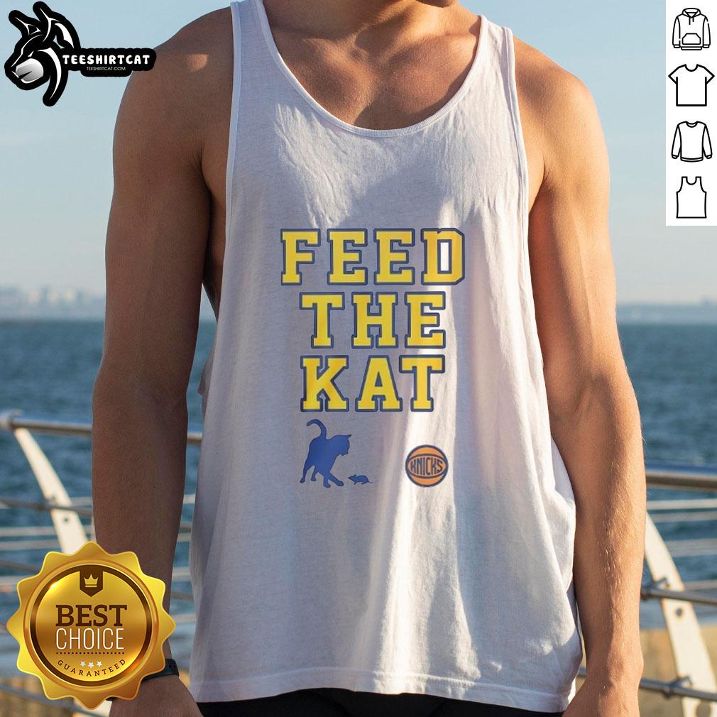 Official New York Knicks Feed The Kat tank top featuring team colors and logo, perfect for Knicks fans.