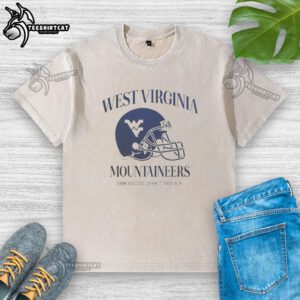 Official West Virginia Mountaineers 'Earn Success, Earn It Together' washed t-shirt showcasing team spirit and style.