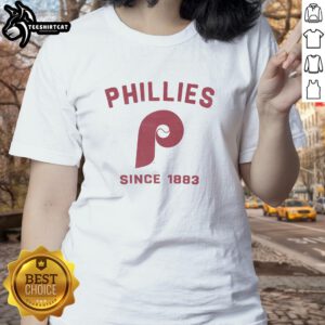 Original Philadelphia Phillies Cooperstown Duster Ladies Tee featuring team colors and logo for stylish fanwear.