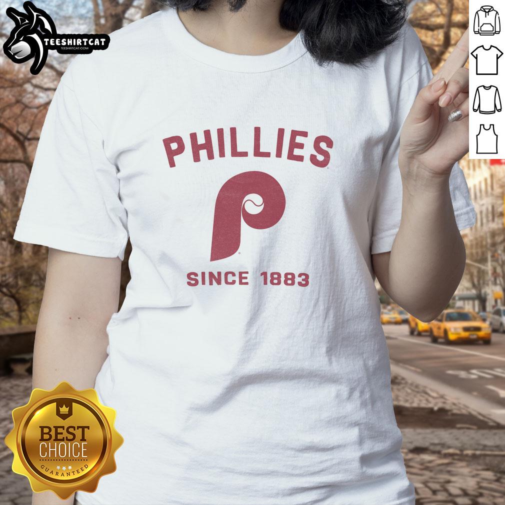Original Philadelphia Phillies Cooperstown Duster Ladies Tee featuring team colors and logo for stylish fanwear.