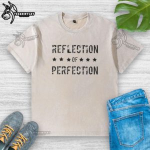 Alt Text: Classic washed t-shirt featuring the 'Original Reflection of Perfection' design in a stylish, casual look.